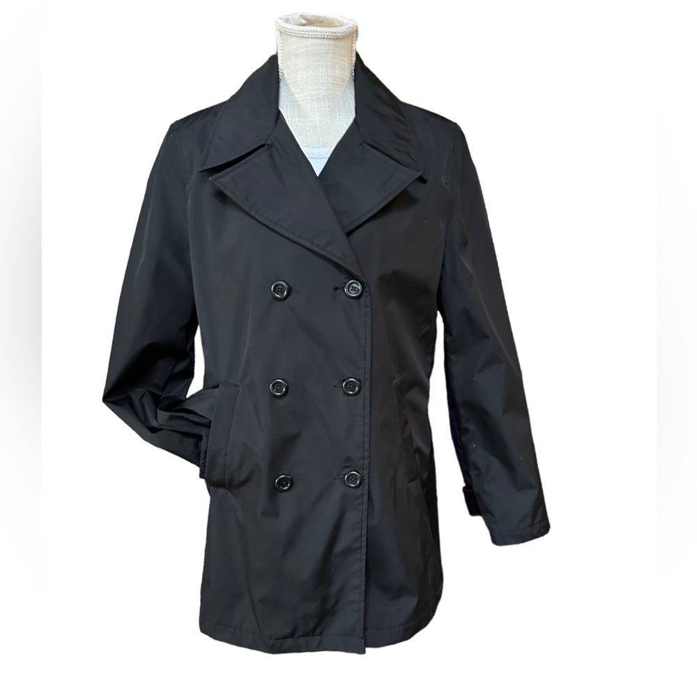 Gap Womens Black Lightweight Double-breasted Pea Coat Jacket Size M‎